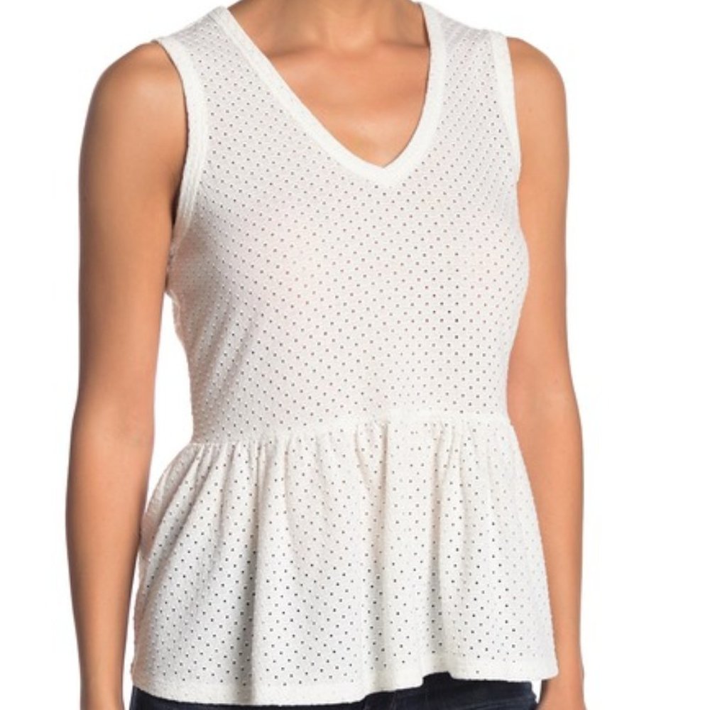 NANETTE Eyelet Sleeveless V-neck Top